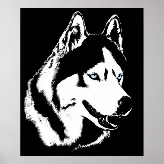 Husky Art Print Sled Dog Art Poster Husky Geschenk (Vorne)