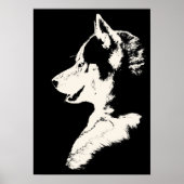 Husky Art Print Sled Dog Art Poster Malamute Gesch (Vorne)