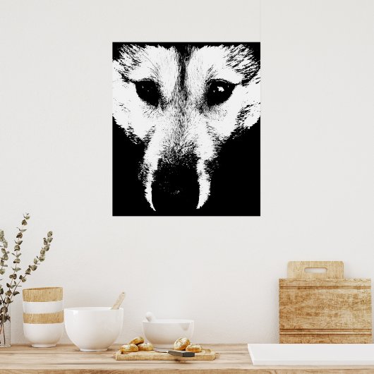 Husky Art Print Sled Dog Art Poster Wolf Pup Gesch (Küche)