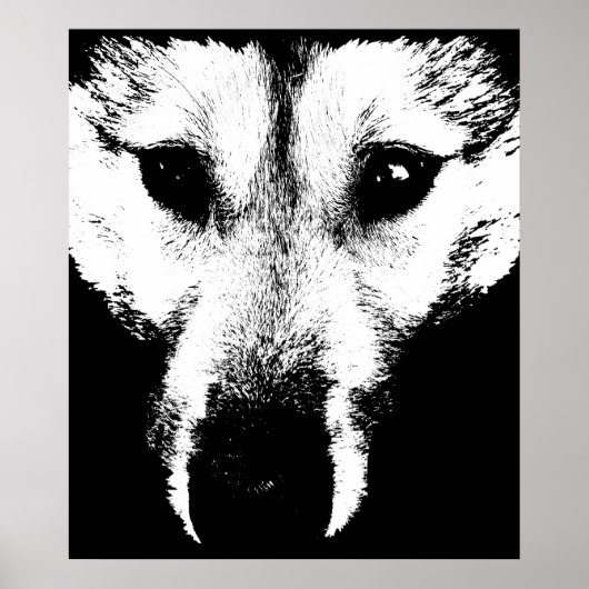 Husky Art Print Sled Dog Art Poster Wolf Pup Gesch (Vorne)