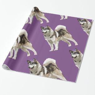 Husky Art Wrapping Paper Geschenkpapier