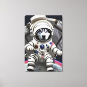 Husky Astronaut Canvas Print Leinwanddruck (Vorderseite)