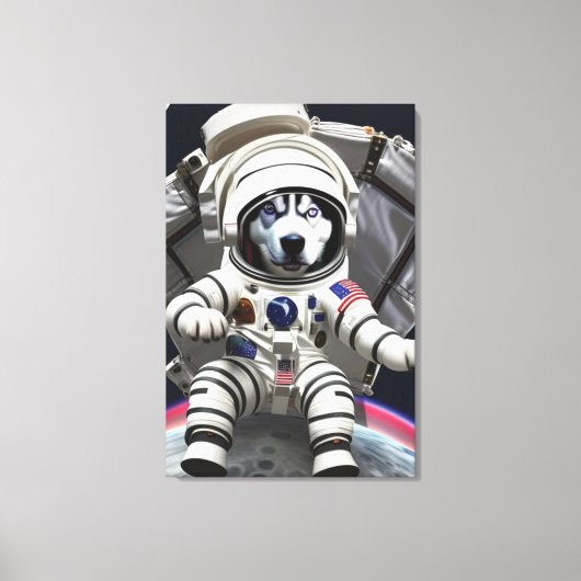 Husky Astronaut Canvas Print Leinwanddruck (Vorderseite)