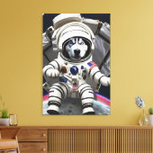 Husky Astronaut Canvas Print Leinwanddruck (Insitu (Wohnzimmer))
