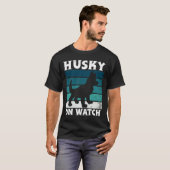 Husky auf Beobachtung wichtig T-Shirt (Vorne ganz)