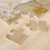 Husky auf Felsen zu Weihnachten Puzzle (Seite)