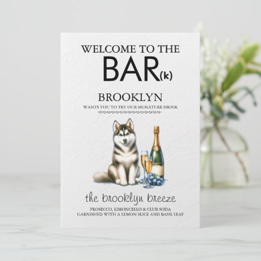 Husky Bar Menükarte (Stehend Vorderseite)