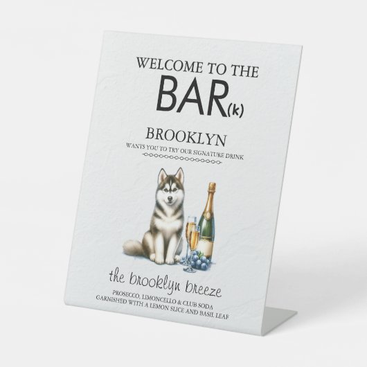 Husky Bar Sockelschild (Vorderseite)