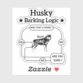 Husky Barking Logic Funny Siberian Dog Sarcastic Aufkleber (Blatt)