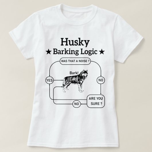 Husky Barking Logic Funny Siberian Dog Sarcastic T-Shirt (Design vorne)