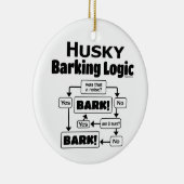 Husky Barking Logic Keramik Ornament (Rechts)