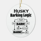 Husky Barking Logic Keramik Ornament (Links)