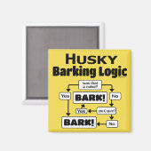 Husky Barking Logic Magnet (Vorderseite/Rückseite)