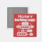 Husky Barking Logic Magnet (Vorderseite/Rückseite)