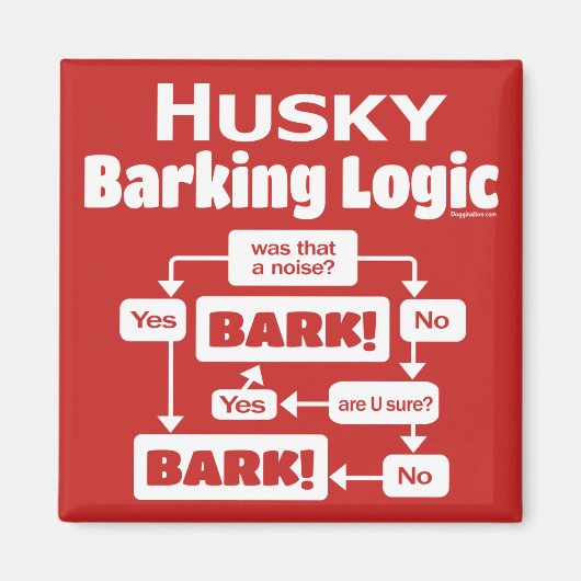 Husky Barking Logic Magnet (Vorne)