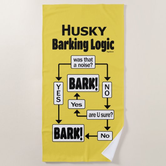 Husky Barking Logic Strandtuch (Vorderseite)