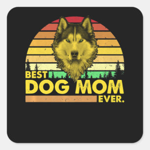 Husky Beste Husky-Mama je Dog Mommy Quadratischer Aufkleber