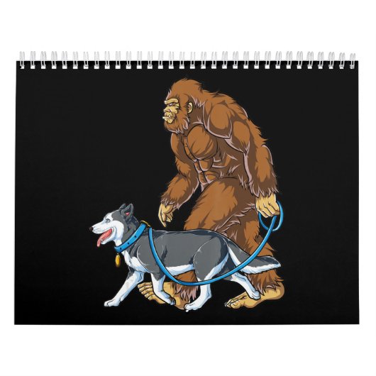 Husky| Bigfoot Dog Walk Siberian Husky Sasquatch Kalender (Titelbild)