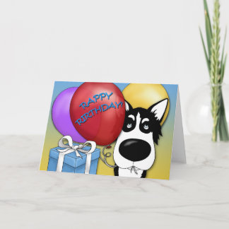 Husky Birthday Card Karte