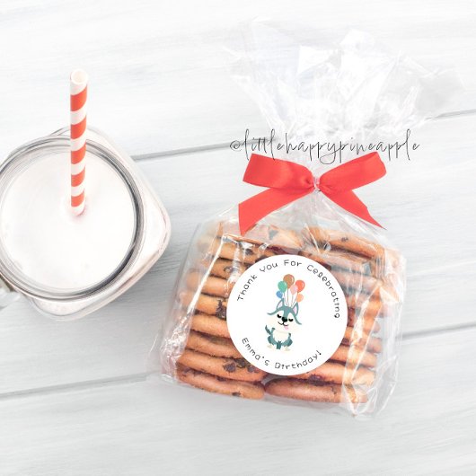 Husky Birthday Party Danke Runder Aufkleber