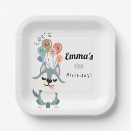 Husky Birthday Party Pappteller