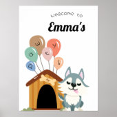 Husky Birthday Party Sign Poster (Vorne)