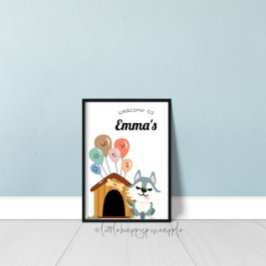 Husky Birthday Party Sign Poster