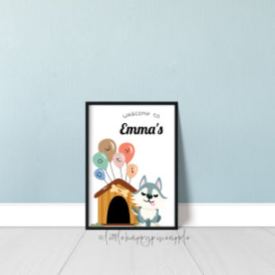 Husky Birthday Party Sign Poster