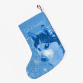 Husky blau Frohe Weihnachten für Daddy Kleiner Weihnachtsstrumpf (Rückseite (Hängend))