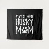 Husky Bleibe Zuhause | Funny Dog Mama Gift Wandteppich (Vorderseite (Horizontal))