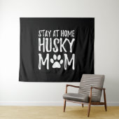 Husky Bleibe Zuhause | Funny Dog Mama Gift Wandteppich (Beispiel (Horizontal))