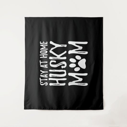 Husky Bleibe Zuhause | Funny Dog Mama Gift Wandteppich (Vorderseite)
