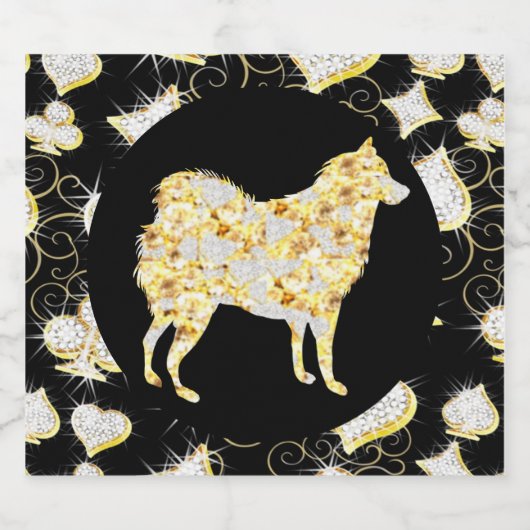 HUSKY BLING SCHAUMWEINETIKETT (Einzelnes Label)