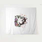 Husky Blume Hund Lover Malamute Wandteppich (Vorderseite (Horizontal))