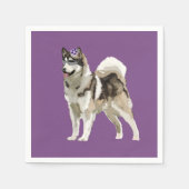 Husky Blume Lila Napkins Serviette (Vorderseite)