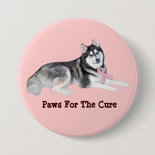 Husky-Brustkrebs-Knopf Button (Vorderseite)