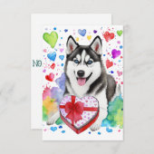 Husky Candy Heart Card Dankeskarte (Vorne/Hinten)