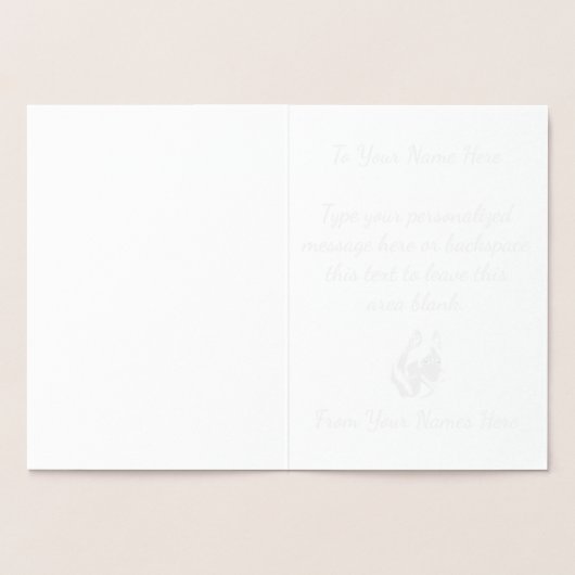 Husky Cards Personalisiert Husky Hund Cards Silver Folienkarte (Innenseite)