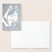 Husky Cards Personalisiert Husky Hund Cards Silver Folienkarte (Anzeige)