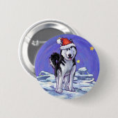 Husky Christmas Button (Vorne & Hinten)