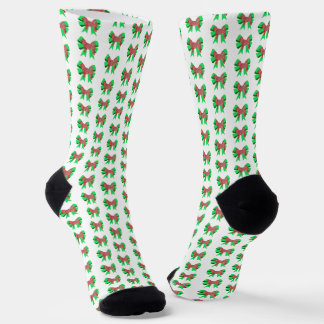 Husky Christmas Dog Bow Silhouette White Socken