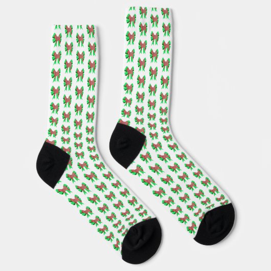 Husky Christmas Dog Bow Silhouette White Socken (Rechts)