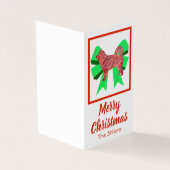 Husky Christmas Dog & Green Bow Geschenkmarke (Vorderseite)