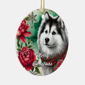 Husky Christmas Dreams Weihnachtsdekoration Ornament Aus Metall (Rechts)
