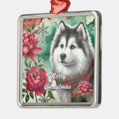 Husky Christmas Dreams Weihnachtsdekoration Ornament Aus Metall (Links)