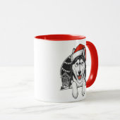 Husky Christmas – Festive Winter Dog Tasse (VorderseiteRechts)