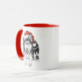 Husky Christmas – Festive Winter Dog Tasse (Vorderseite Links)