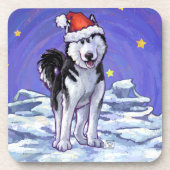 Husky Christmas Getränkeuntersetzer (Vorderseite)