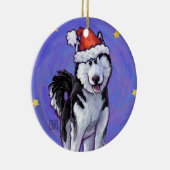 Husky Christmas Keramik Ornament (Rechts)