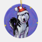 Husky Christmas Keramik Ornament (Vorne)